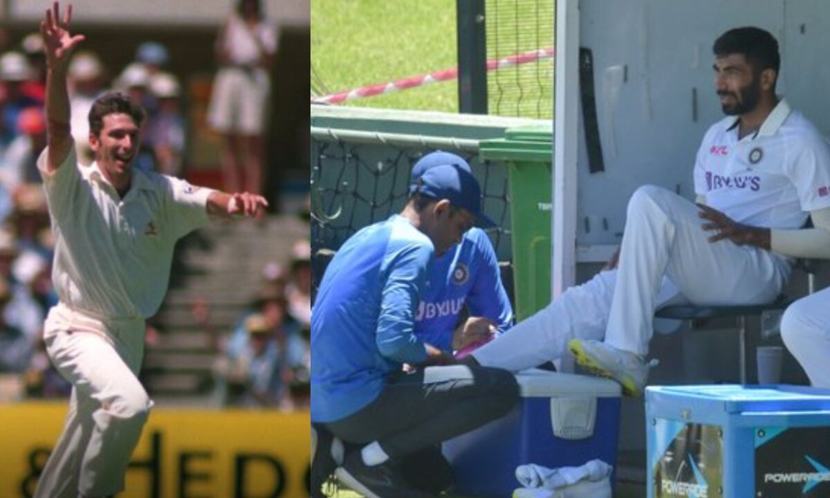 India's Jasprit Bumrah and Australia's Damien Fleming.