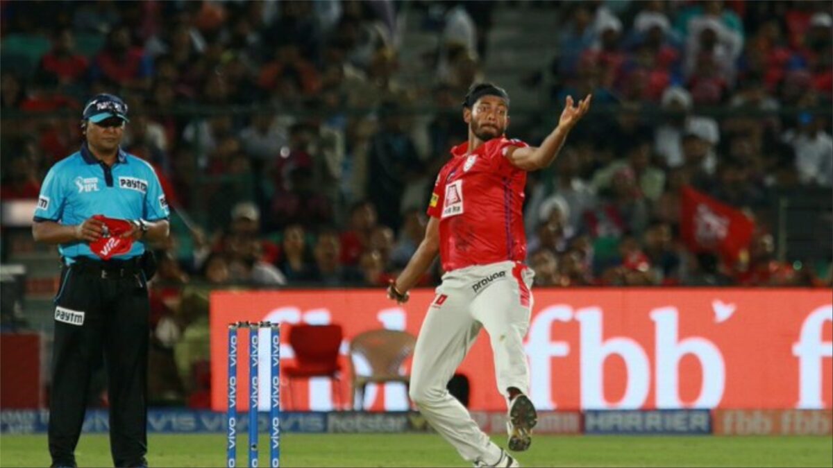 Ankit Rajpoot playing for the Punjab Kings in the IPL.