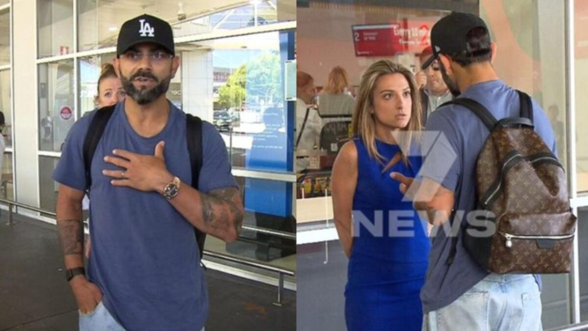 Virat Kohli at the Melbourne Airport.