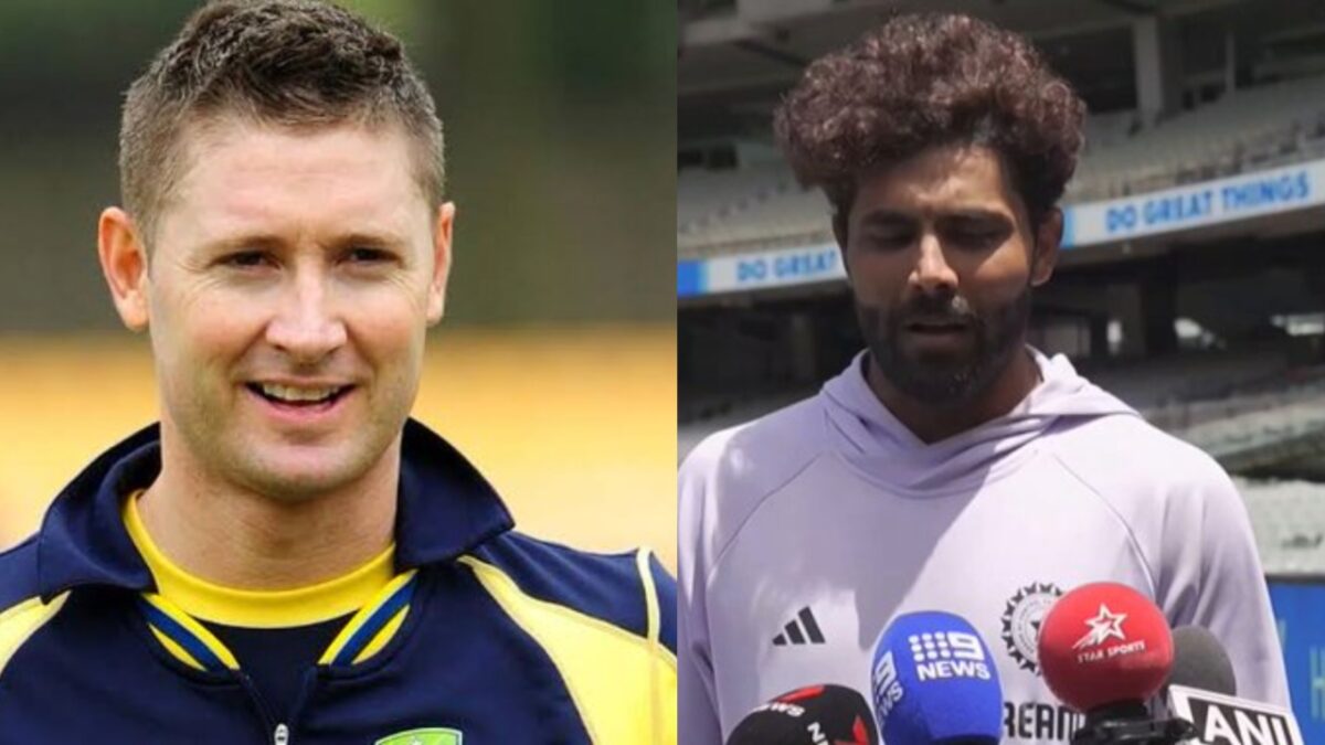 Michael Clarke and Ravindra Jadeja.