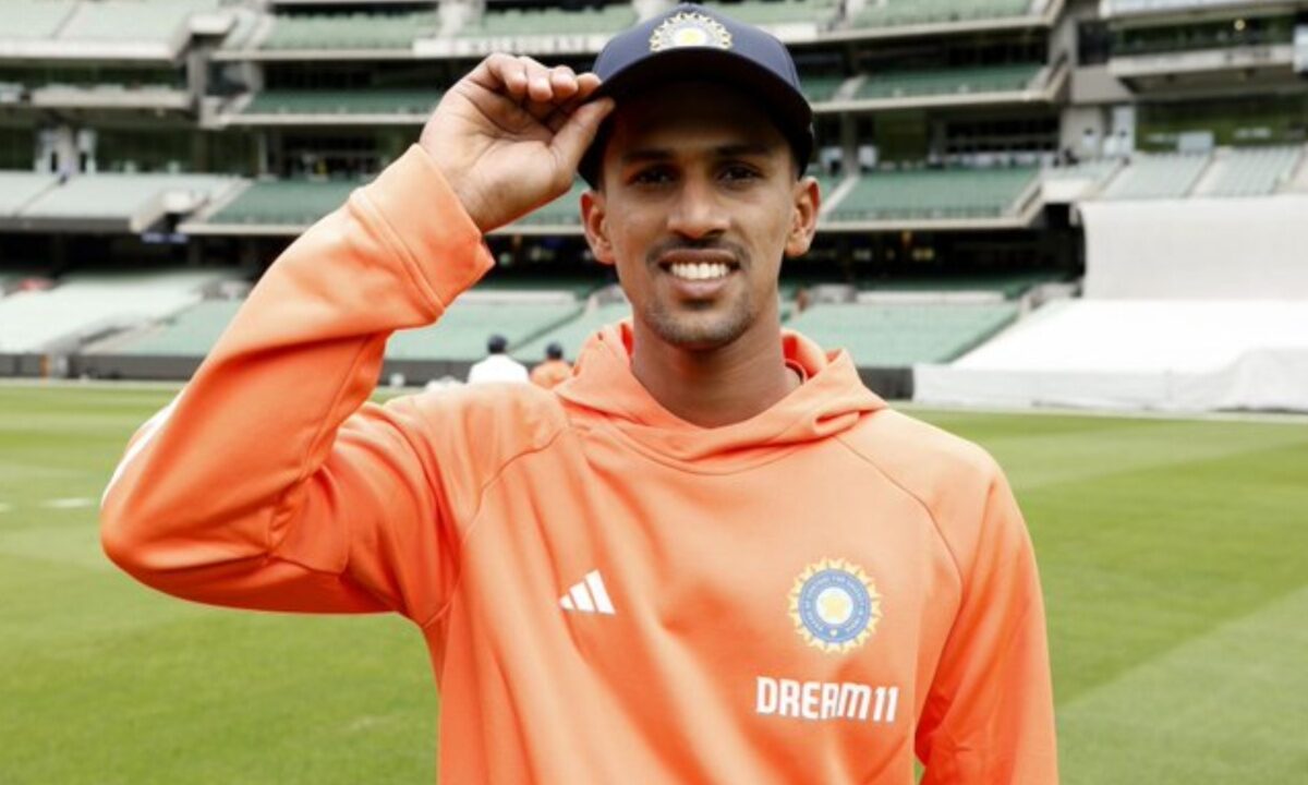 Tanush Kotian of India A vs Australia A.