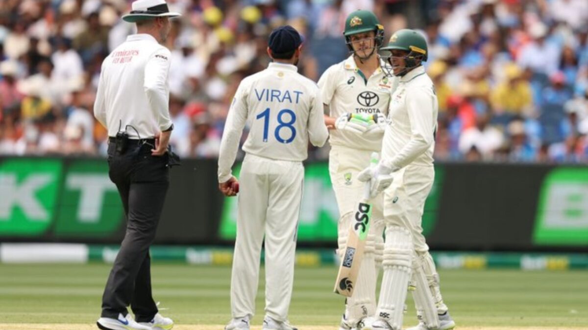 Michael Gough, Virat Kohli, Usman Khawaja and Sam Konstas.