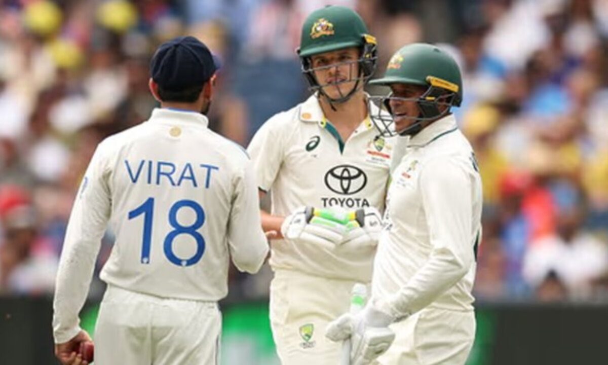 Virat Kohli, Usman Khawaja and Sam Konstas.