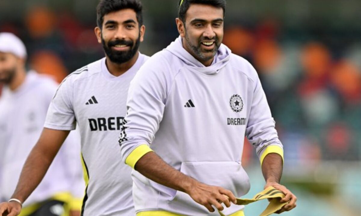 Jasprit Bumrah and Ravichandran Ashwin of India.