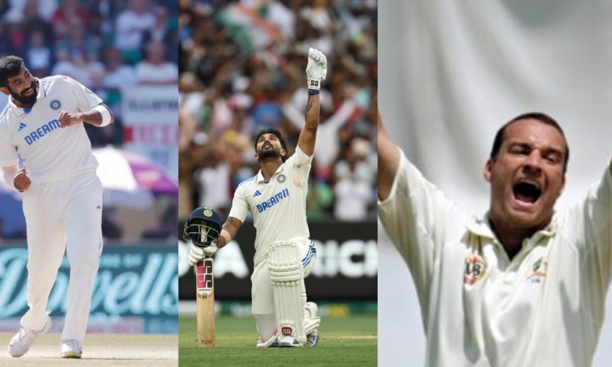 Stuart Clarke, Nitish Reddy and Jasprit Bumrah.