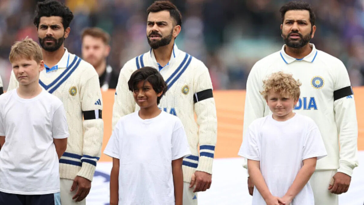 Rohit Sharma, Virat Kohli, and Ravindra Jadeja. Photo- Getty