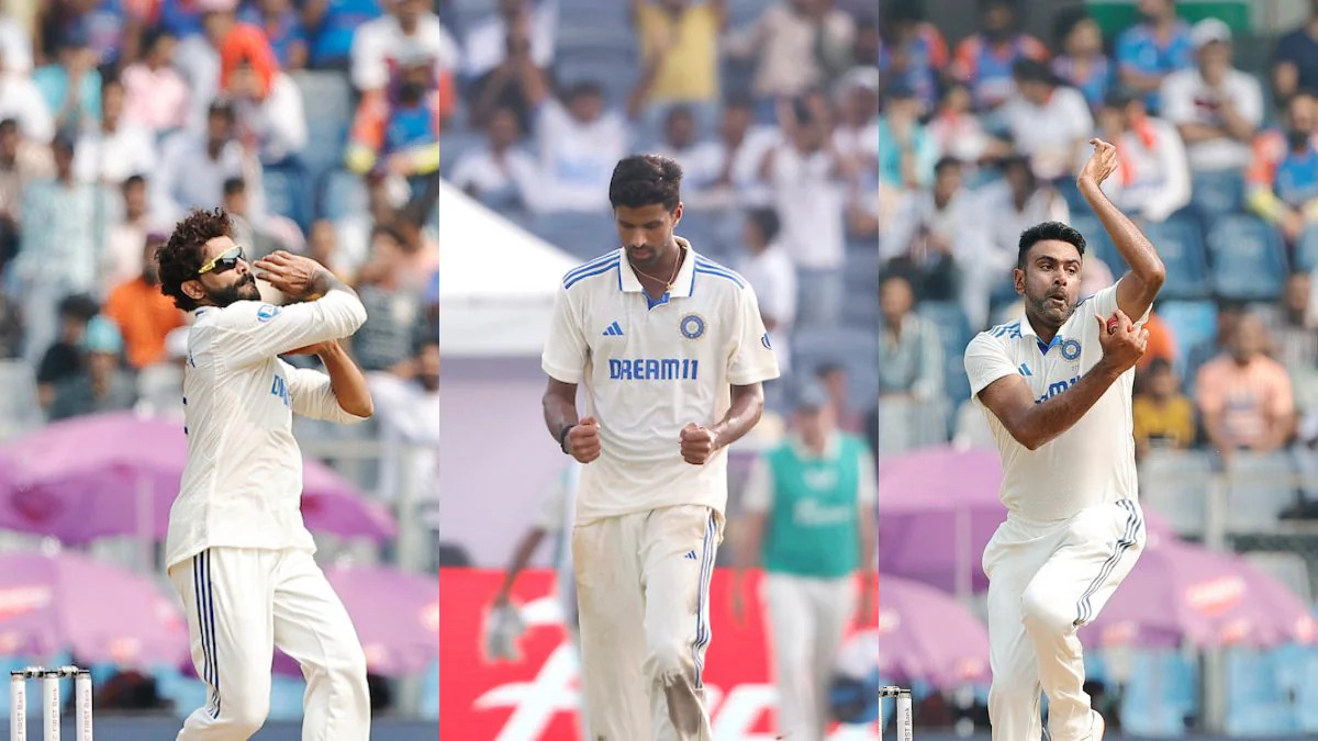 Washington Sundar, Ravindra Jadeja, Ravichandran Ashwin. Photo- PTI