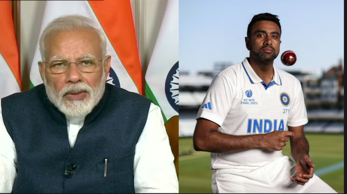 Narendra Modi and Ravichandran Ashwin. Photo- X