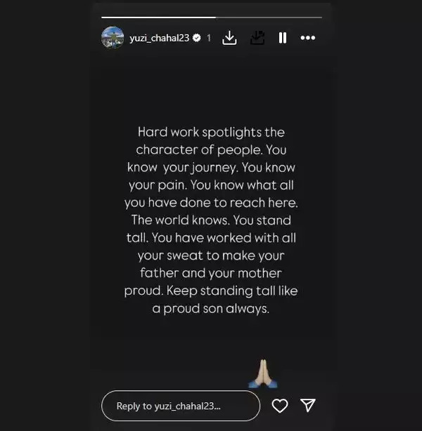Yuzvendra Chahal Instagram story
