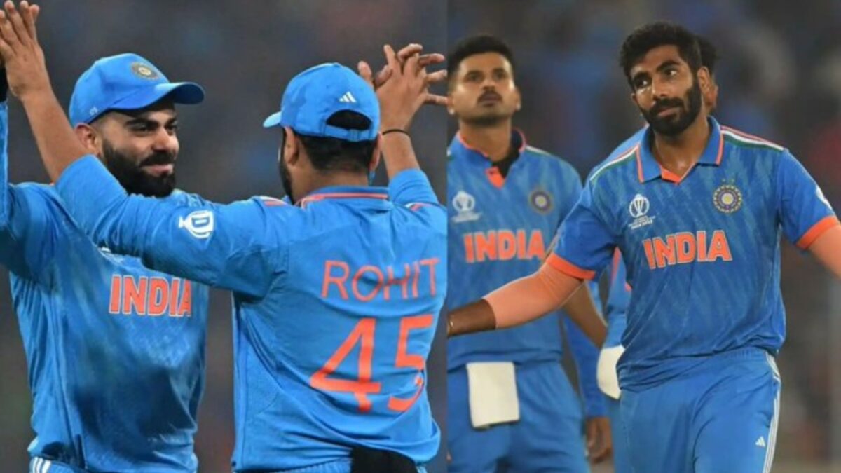 Rohit Sharma, Virat Kohli, Shreyas Iyer and Jasprit Bumrah of India.