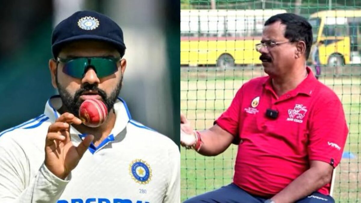 Rohit Sharma and his childhood coach Dinesh Lad.