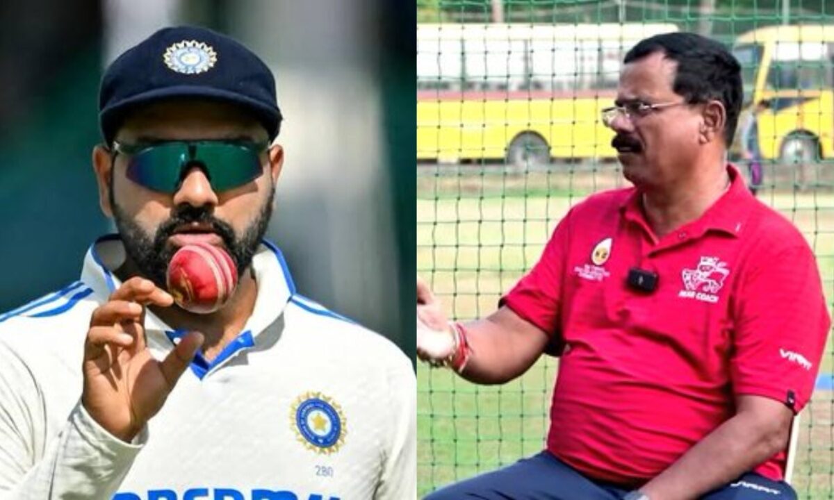 Rohit Sharma and his childhood coach Dinesh Lad.