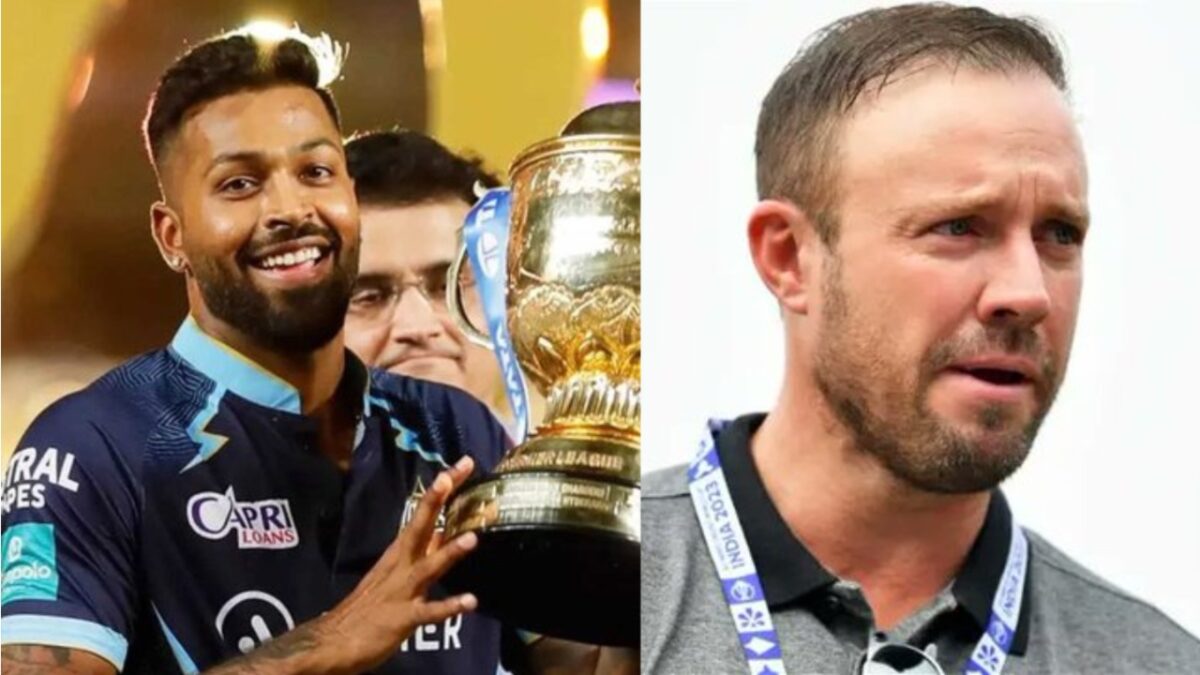 Ab De Villiers and Hardik Pandya winning the IPL.