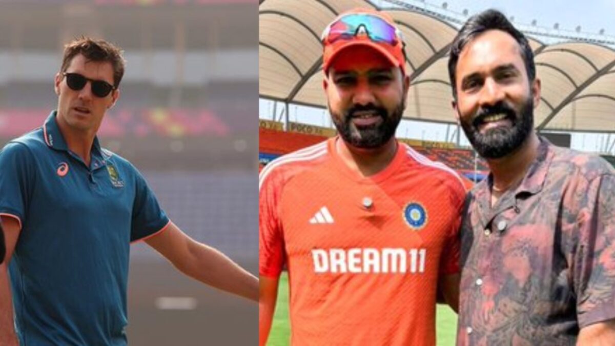 Rohit Sharma, Dinesh Karthik and Pat Cummins.