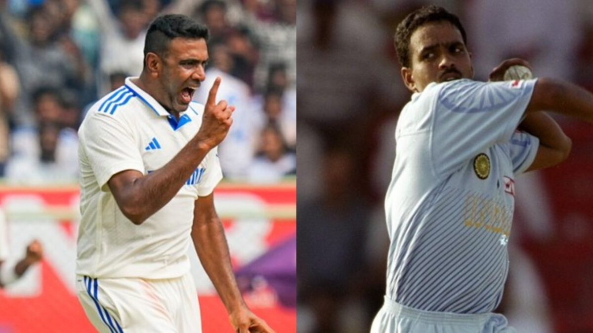 Sunil Joshi and Ravichandran Ashwin of India.