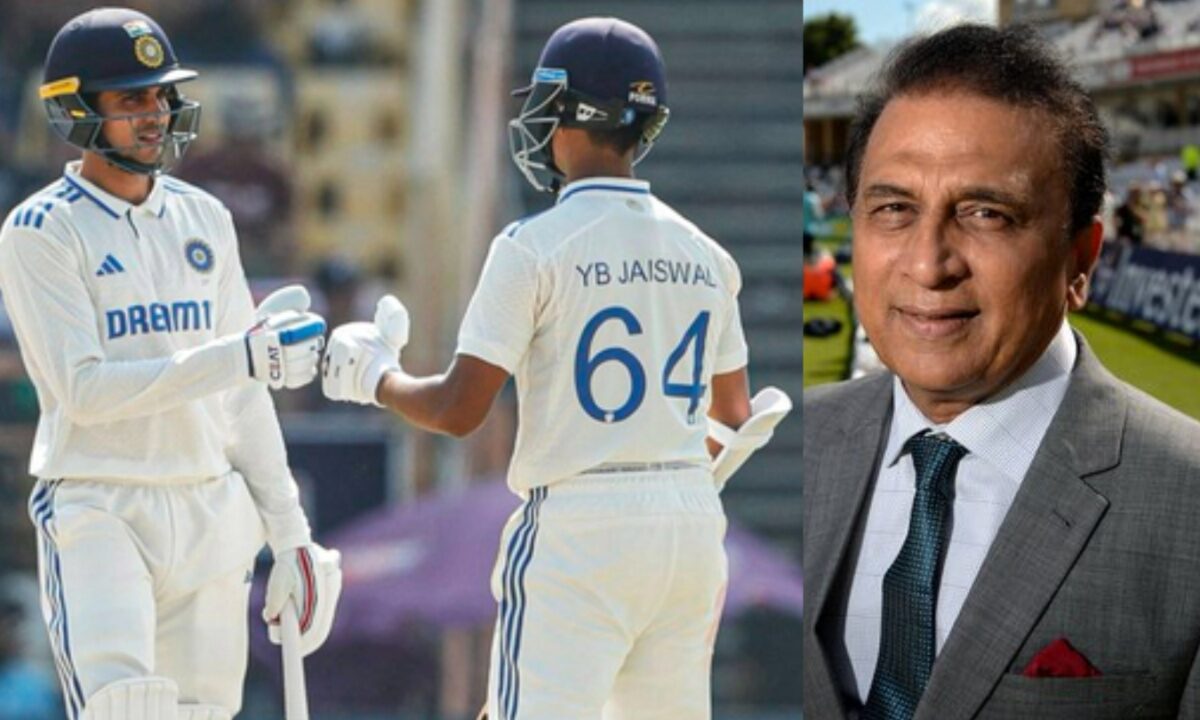 India's Yashasvi Jaiswal, Shubman Gill and Sunil Gavaskar.