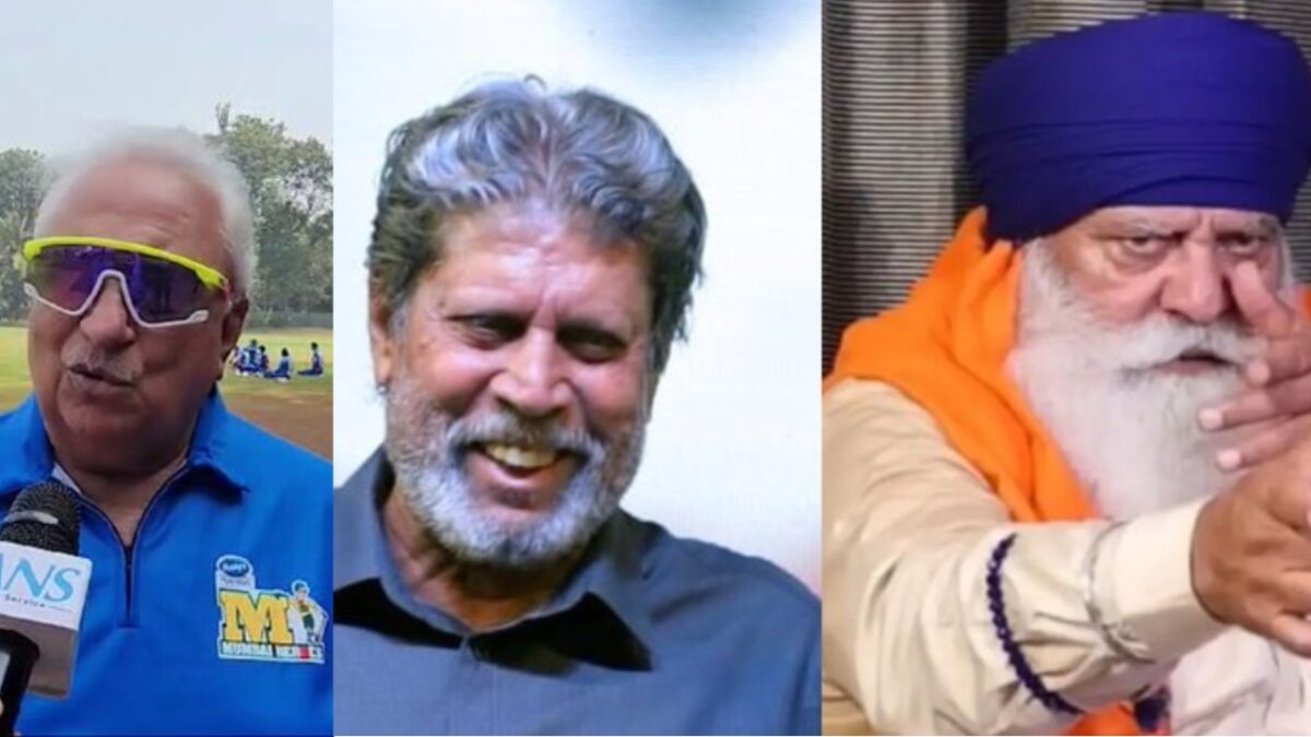 Surinder Khanna, Kapil Dev and Yograj Singh of India.