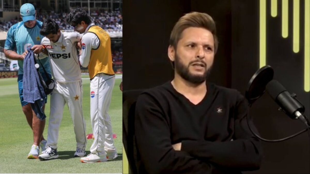 Shahid Afridi, Saim Ayub, Naseem Shah of Pakistan.