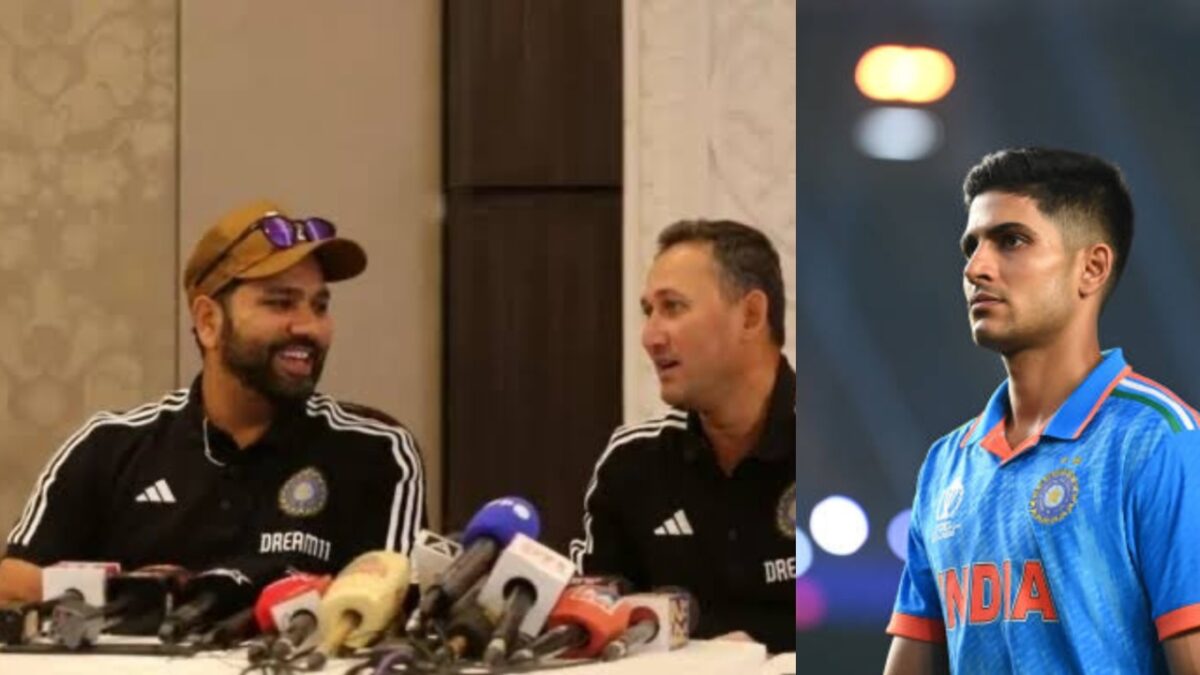 Shubman Gill, Rohit Sharma and Ajit Agarkar.