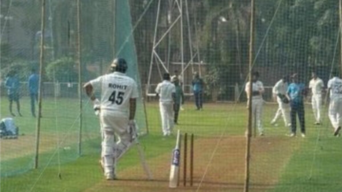 Rohit Sharma practicing for MCA.