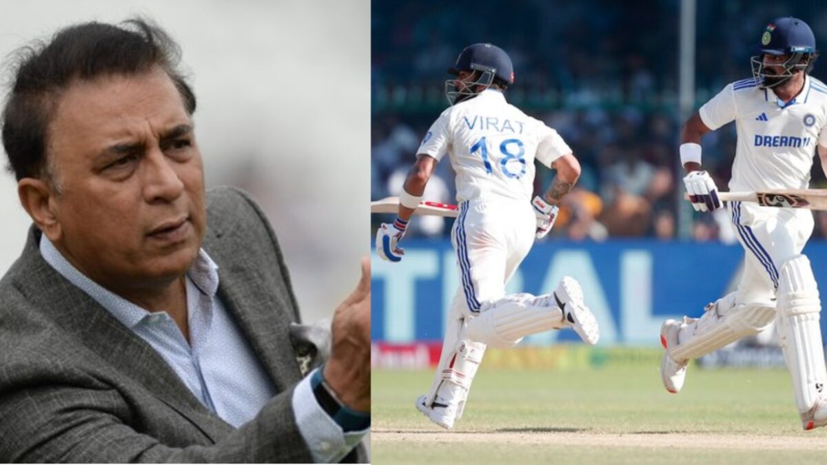 India's Sunil Gavaskar, KL Rahul and Virat Kohli.