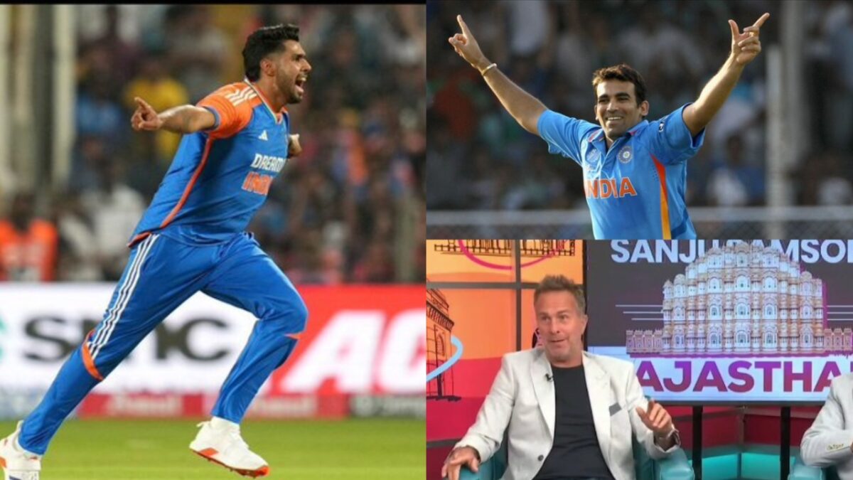 India's Harshit Rana, Zaheer Khan and England's Michael Vaughan.