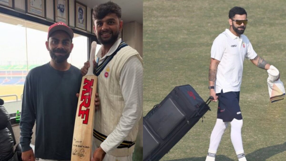 Delhi's Sanat Sangwan and Virat Kohli.