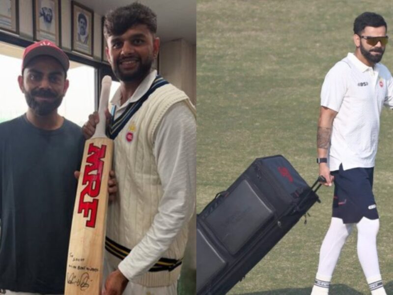 Delhi's Sanat Sangwan and Virat Kohli.